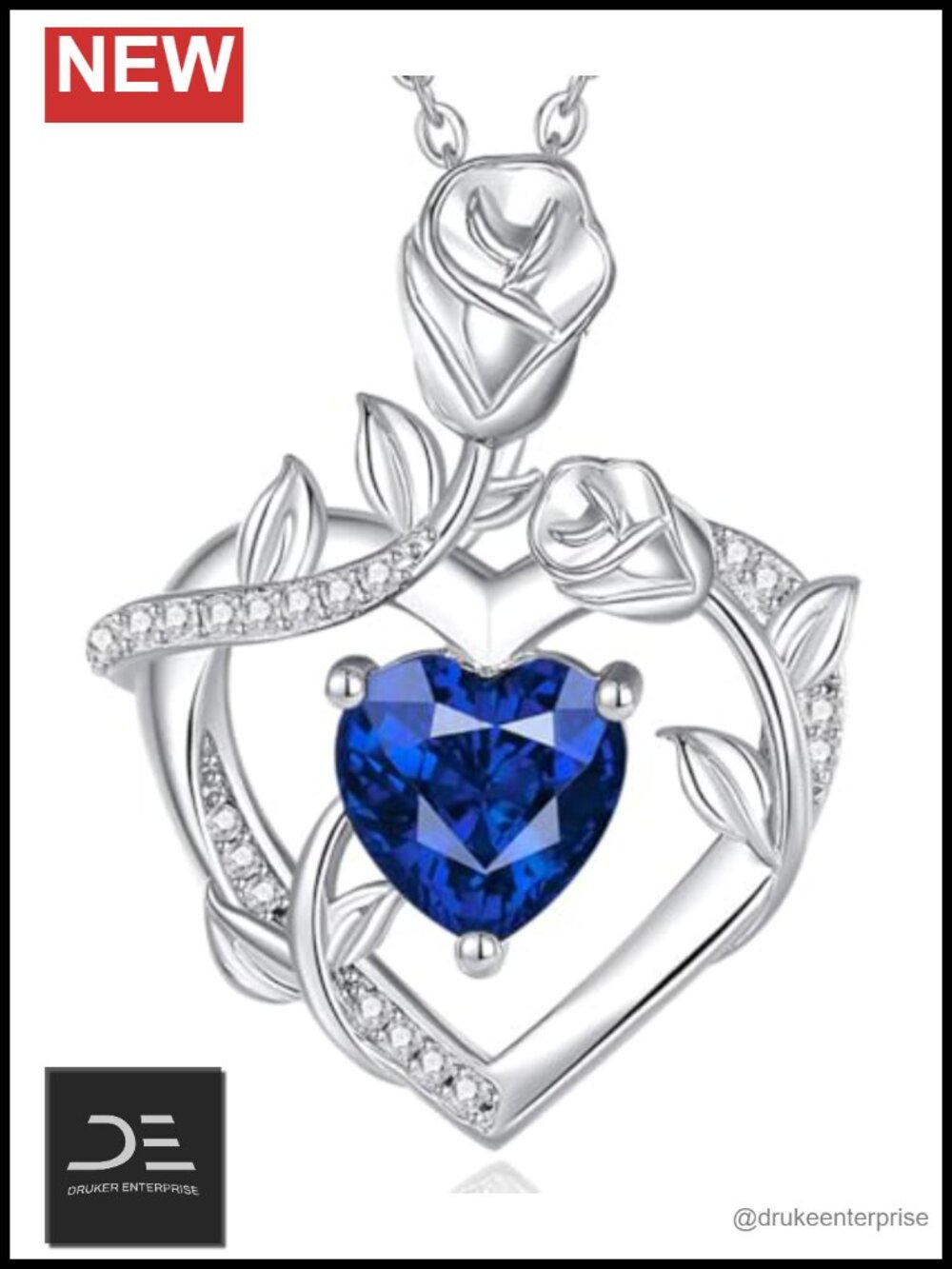 AGVANA Sterling Silver Heart Pendant Necklace 18” Chain
